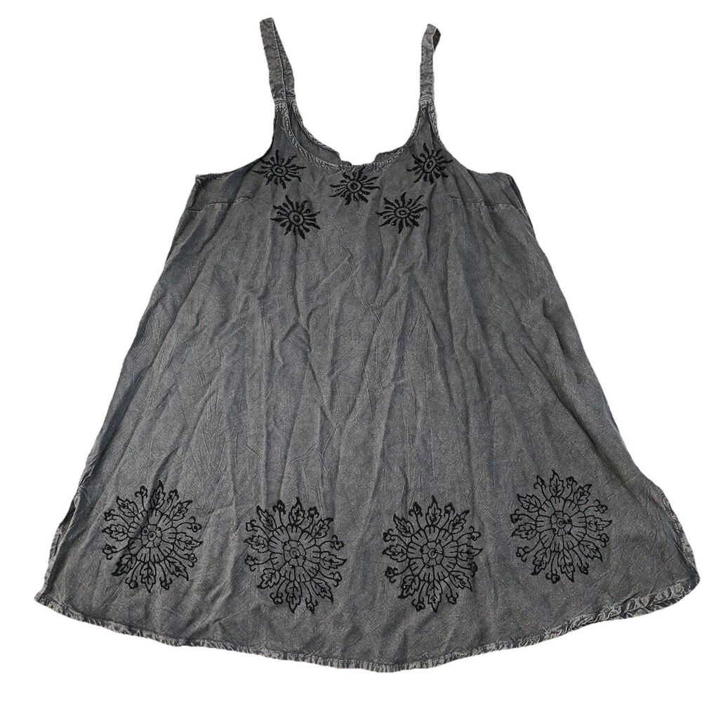 Daisy Island Women’s Embellished Sun Dress Charcoal Size Medium NWT